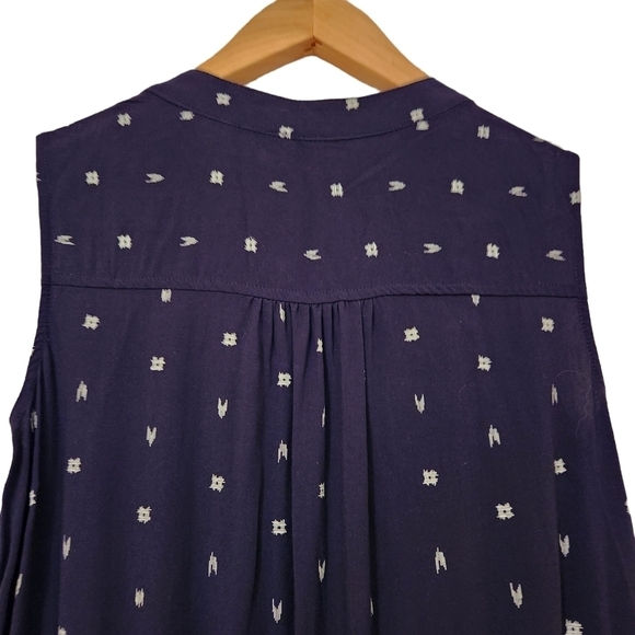 Gap navy blue white sleeveless v-neck mid dress - Picture 10 of 11